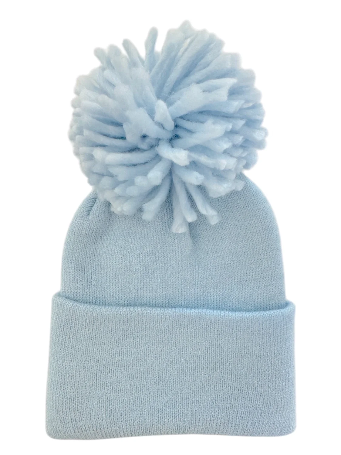 Baby Blue Pom Beanie