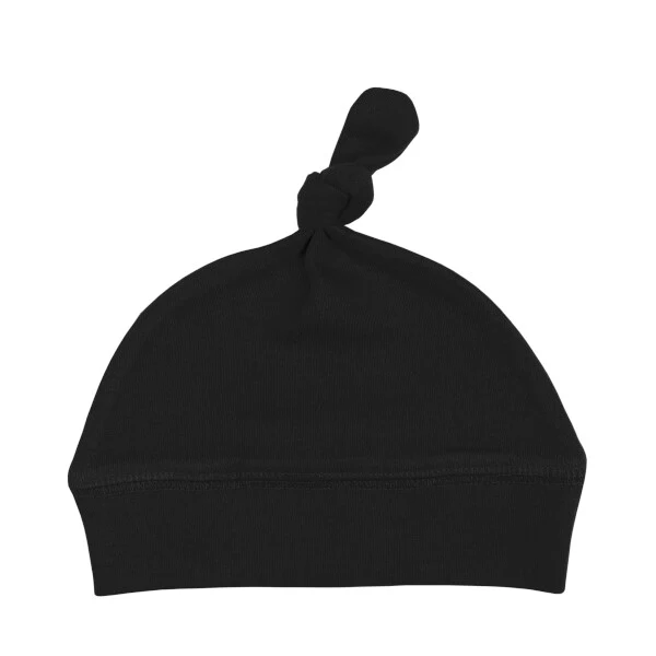 Black Organic Knotted Cap