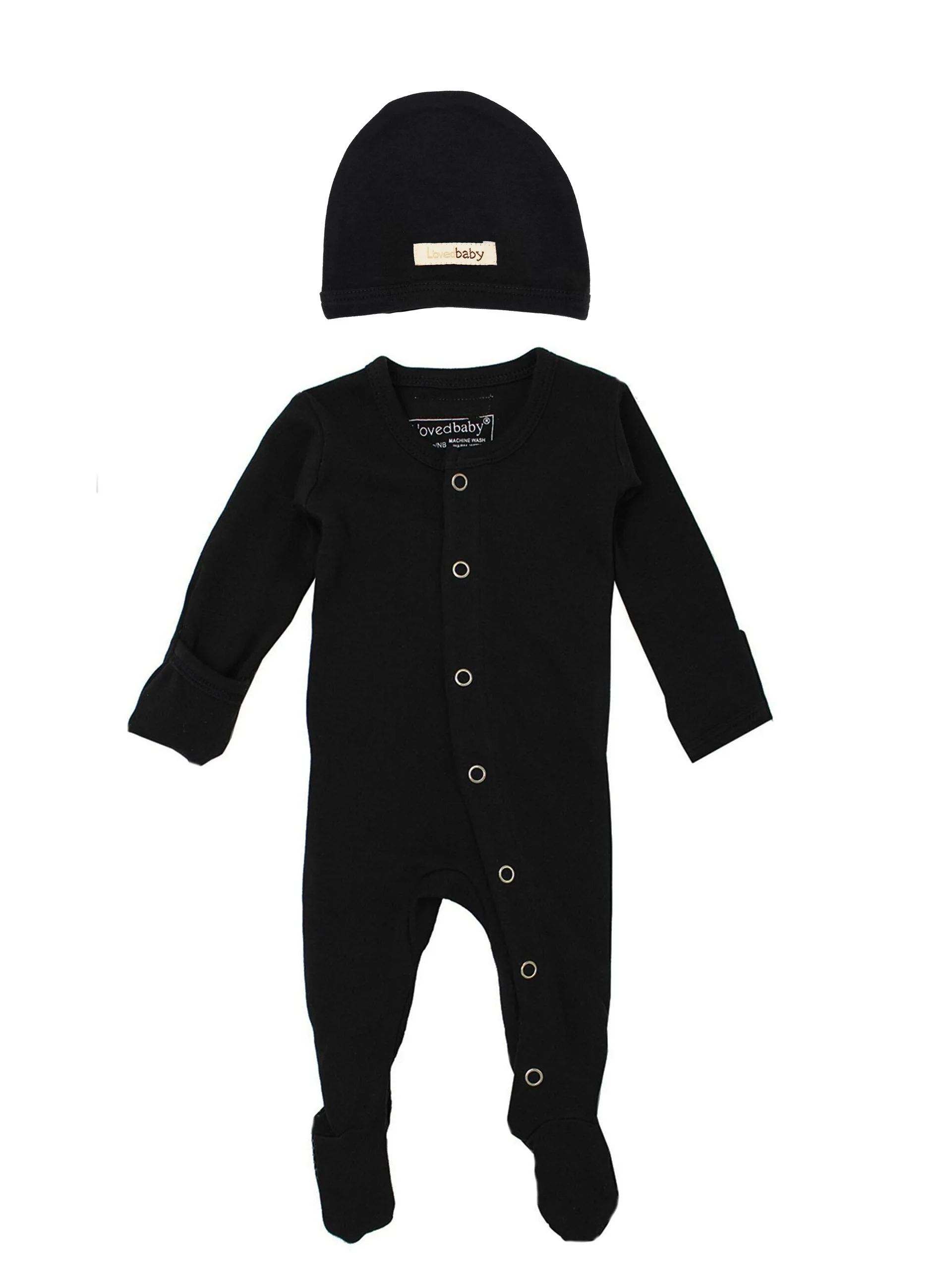 Black Organic Snap Footie - Image 2