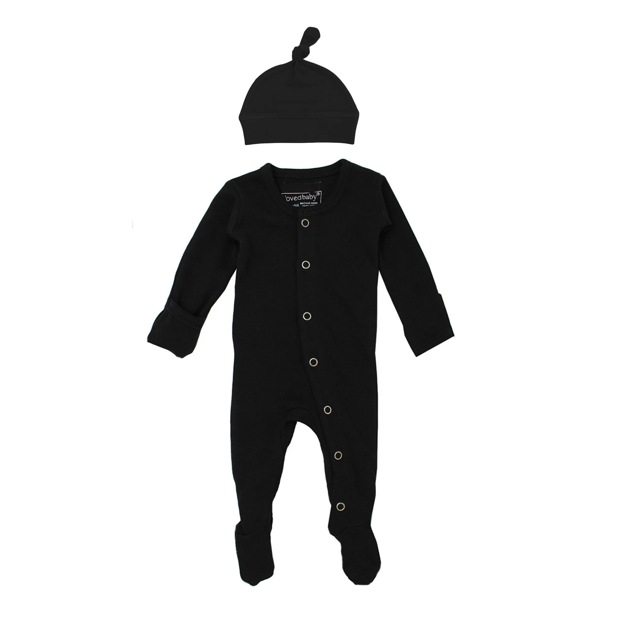 Black Organic Snap Footie - Image 3
