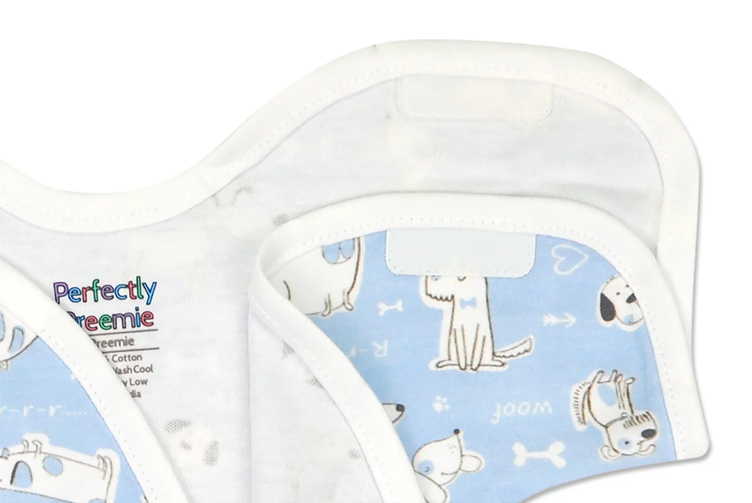 Puppy Love Blue Cotton NICU Gown - Image 3