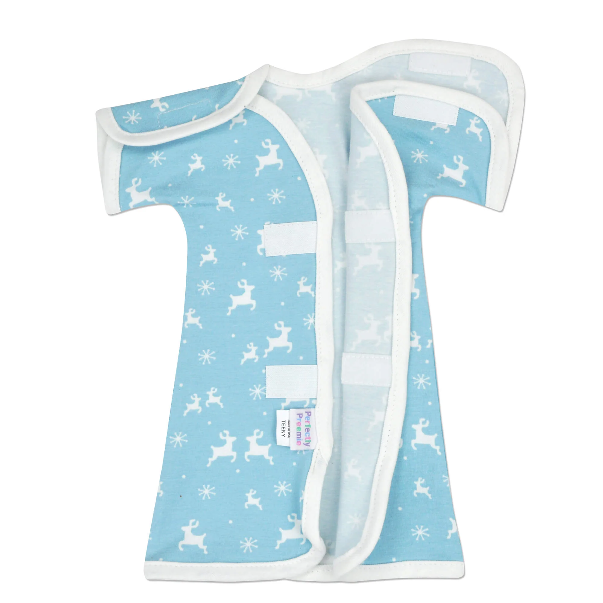 Blue Reindeer NICU Gown - Image 2