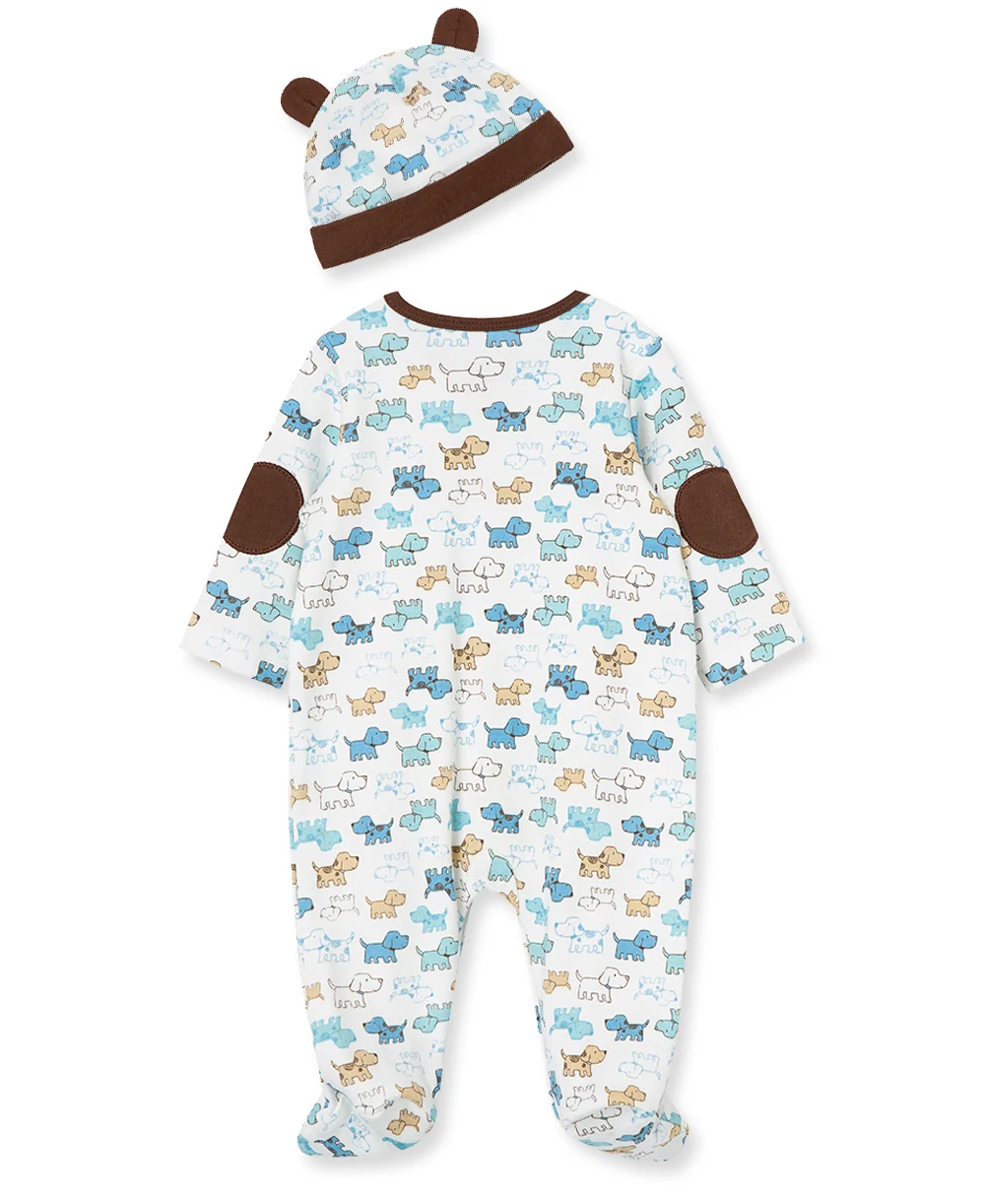 Cute Puppies Snap Footie & Hat Set - Image 3