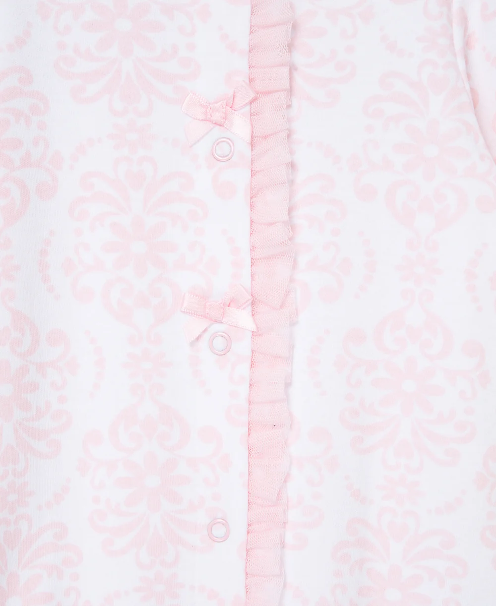 Damask Scroll Snap Footie & Hat Set - Image 2