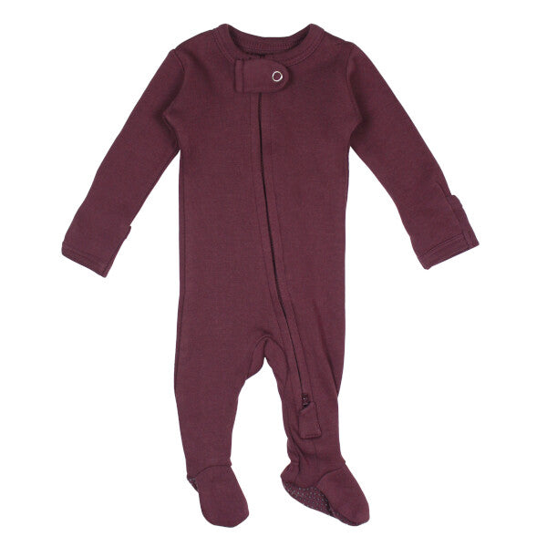 Eggplant Organic 2-Way Zipper Footie