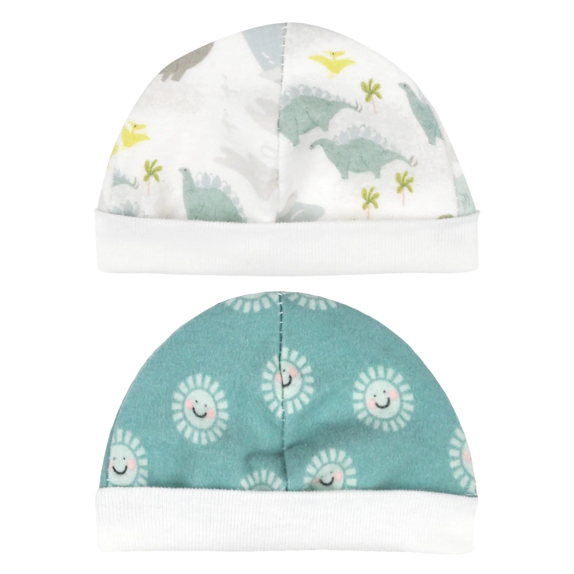 Happy Dino 2PK Flannel Cap Set