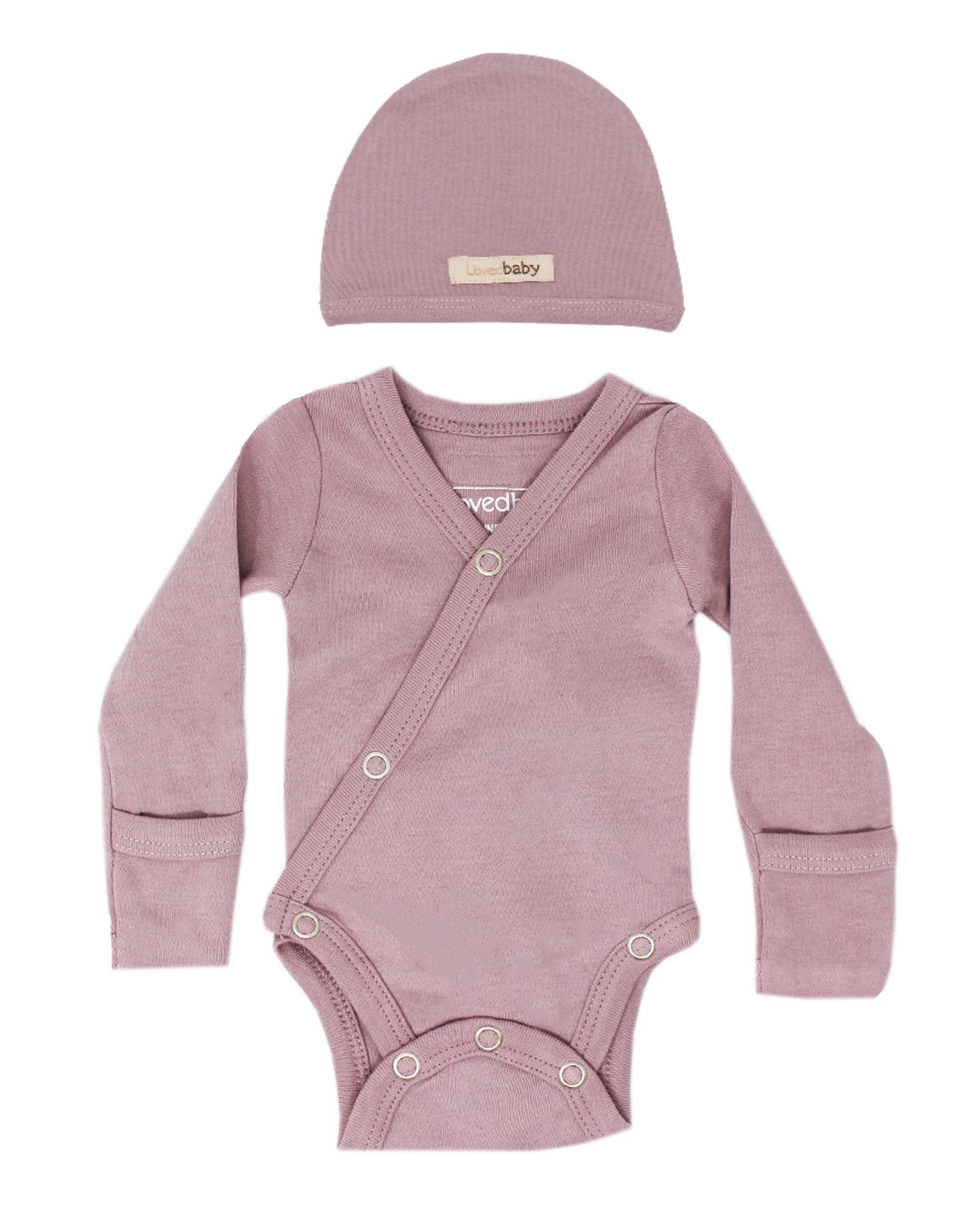 Lavender Organic Long Sleeve Kimono Bodysuit - Image 2