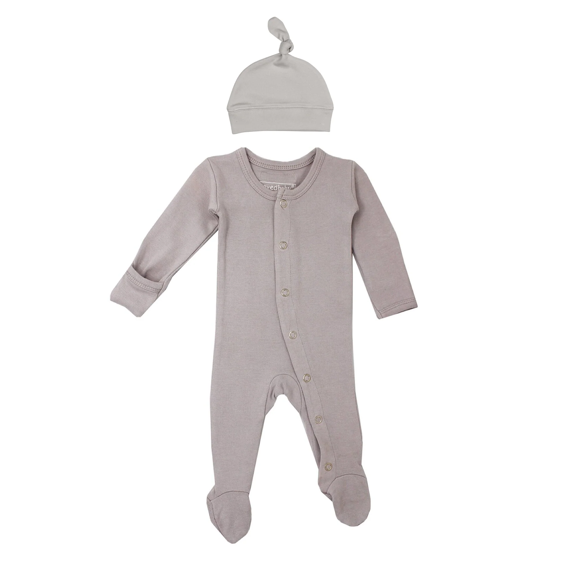 Light Gray Organic Snap Footie - Image 3