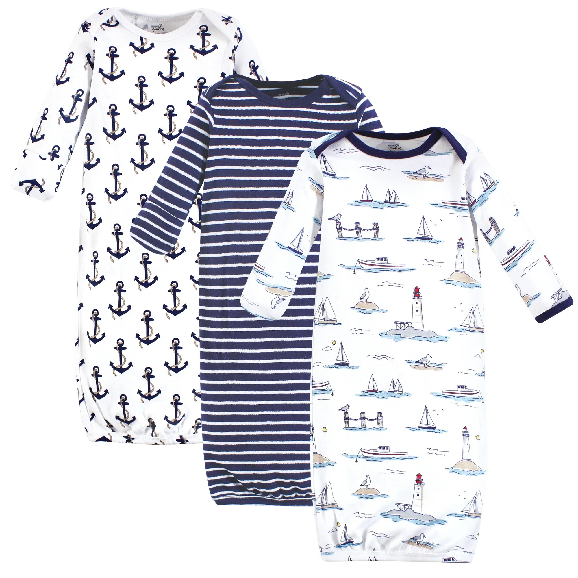 Lighthouse Seagull Organic 3pk Gown Set