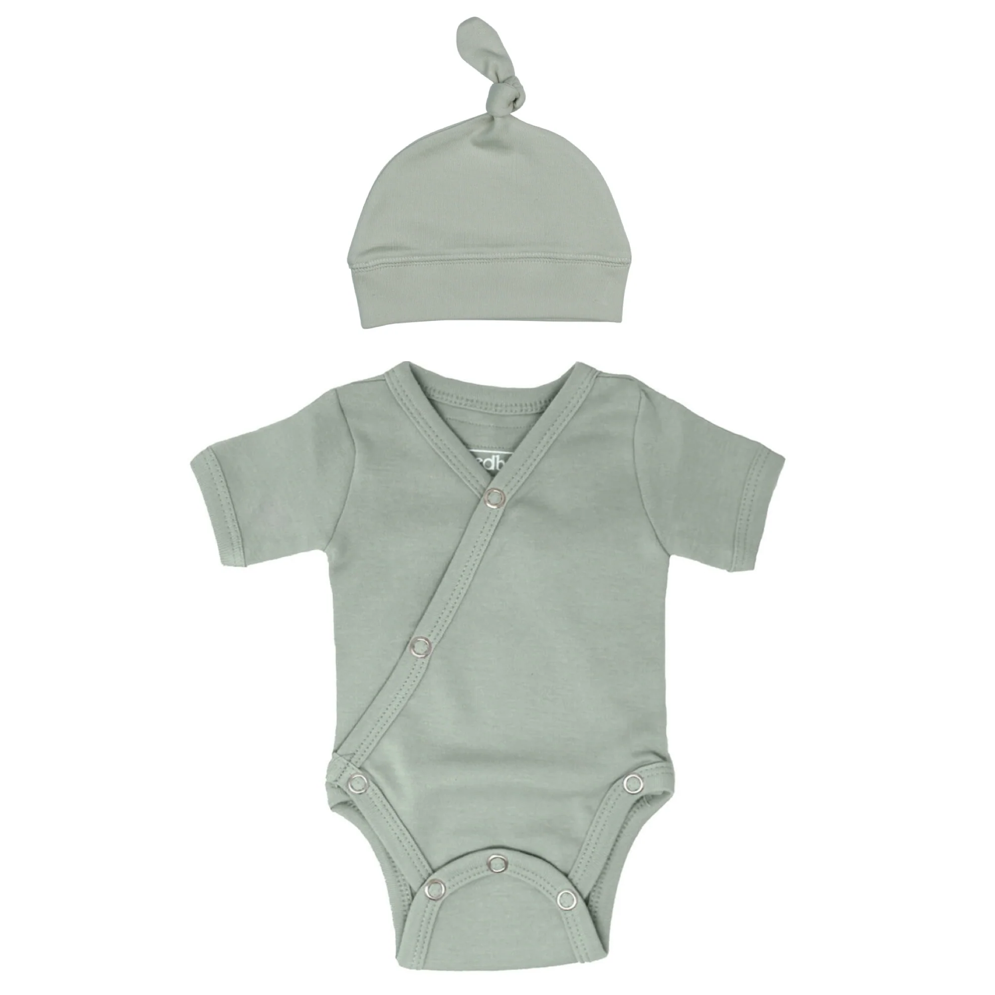 Seafoam Organic Short Sleeve Kimono Bodysuit - Image 3