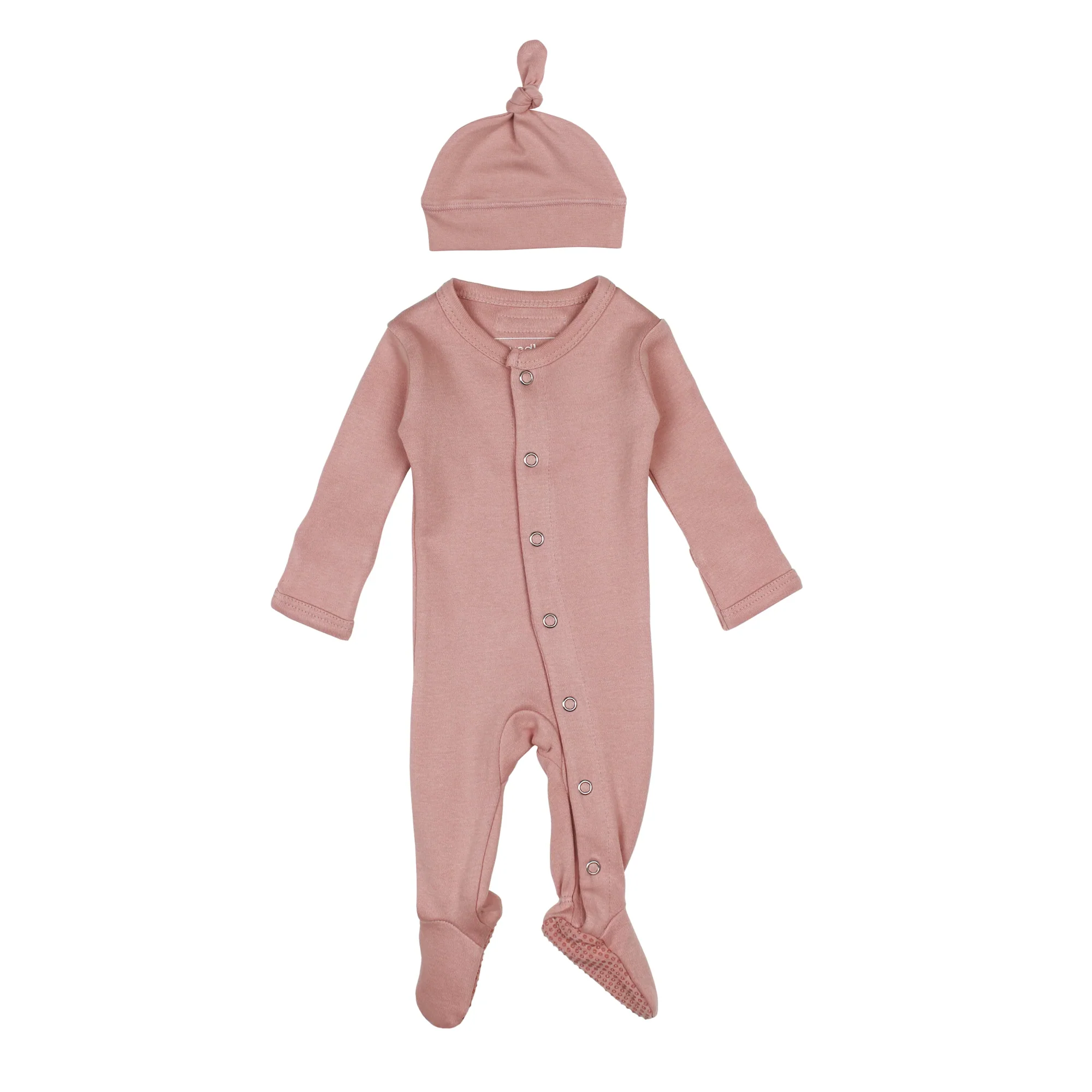 Mauve Organic Snap Footie - Image 3