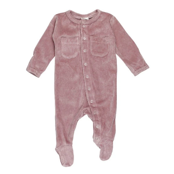 Mauve Organic Velour Footie