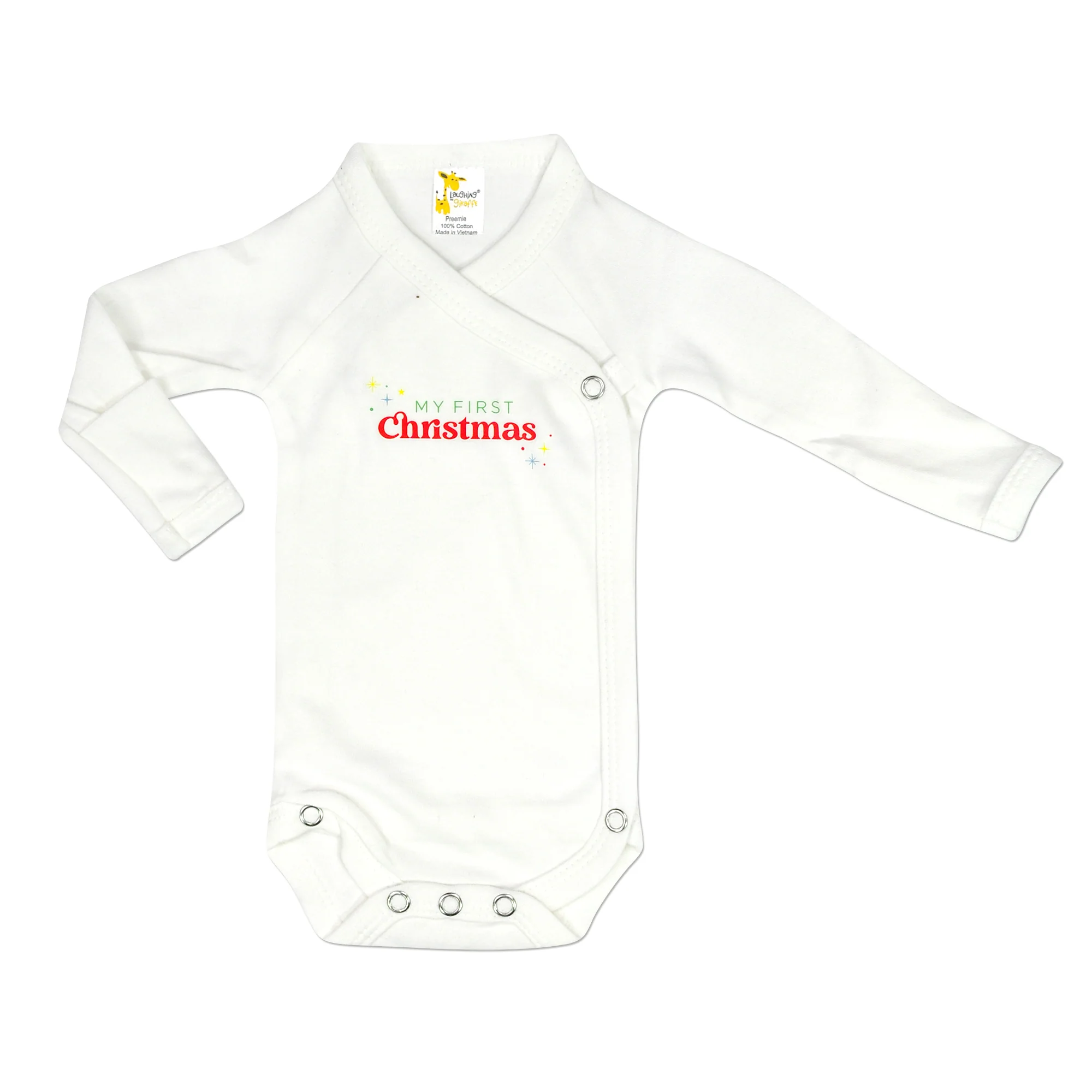 "My First Christmas" Twinkle Kimono L/S Bodysuit