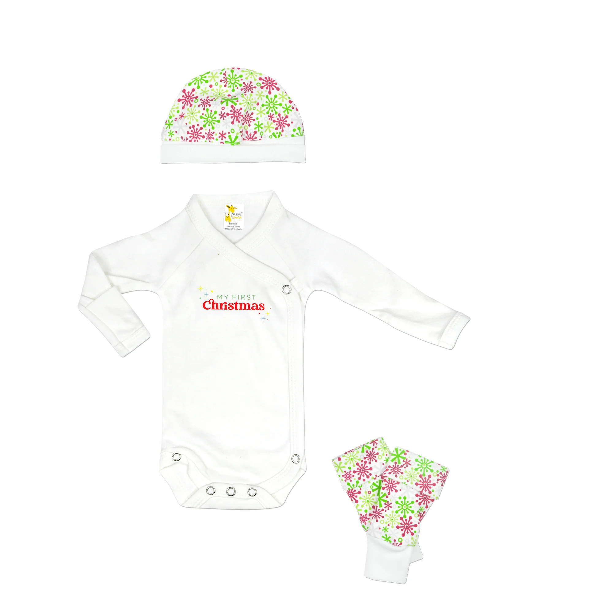 "My First Christmas" Twinkle Kimono L/S Bodysuit - Image 2