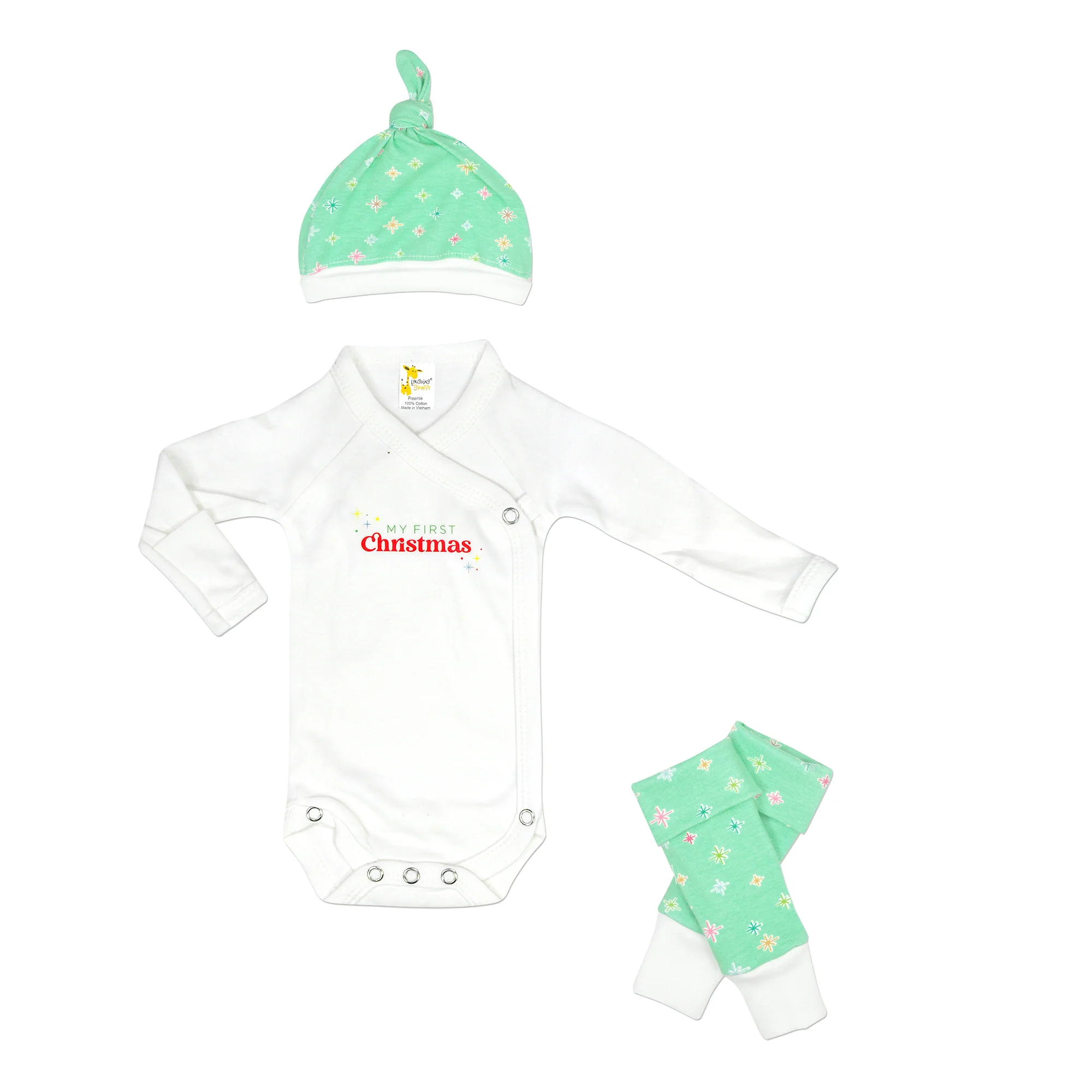 "My First Christmas" Twinkle Kimono L/S Bodysuit - Image 3