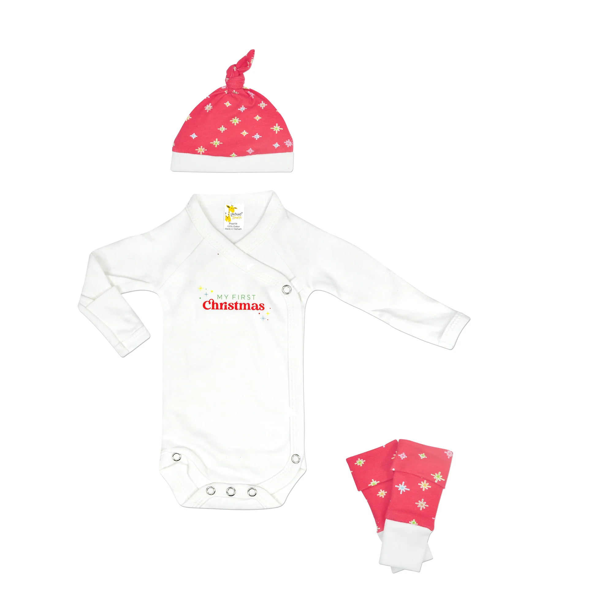 "My First Christmas" Twinkle Kimono L/S Bodysuit - Image 4