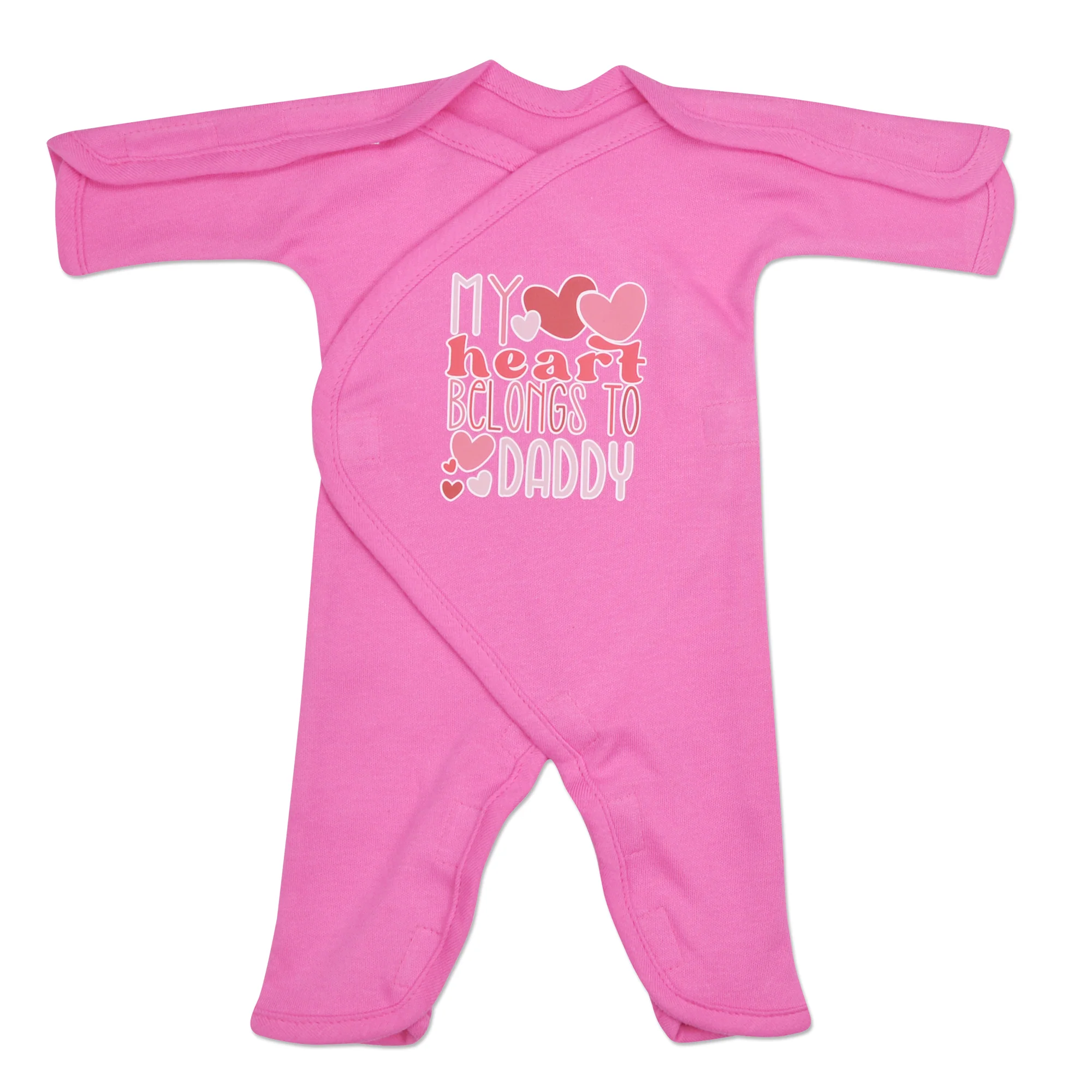 "My Heart Belongs to Daddy" Hot Pink Cotton Long Sleeve NIC-Jumpsuit