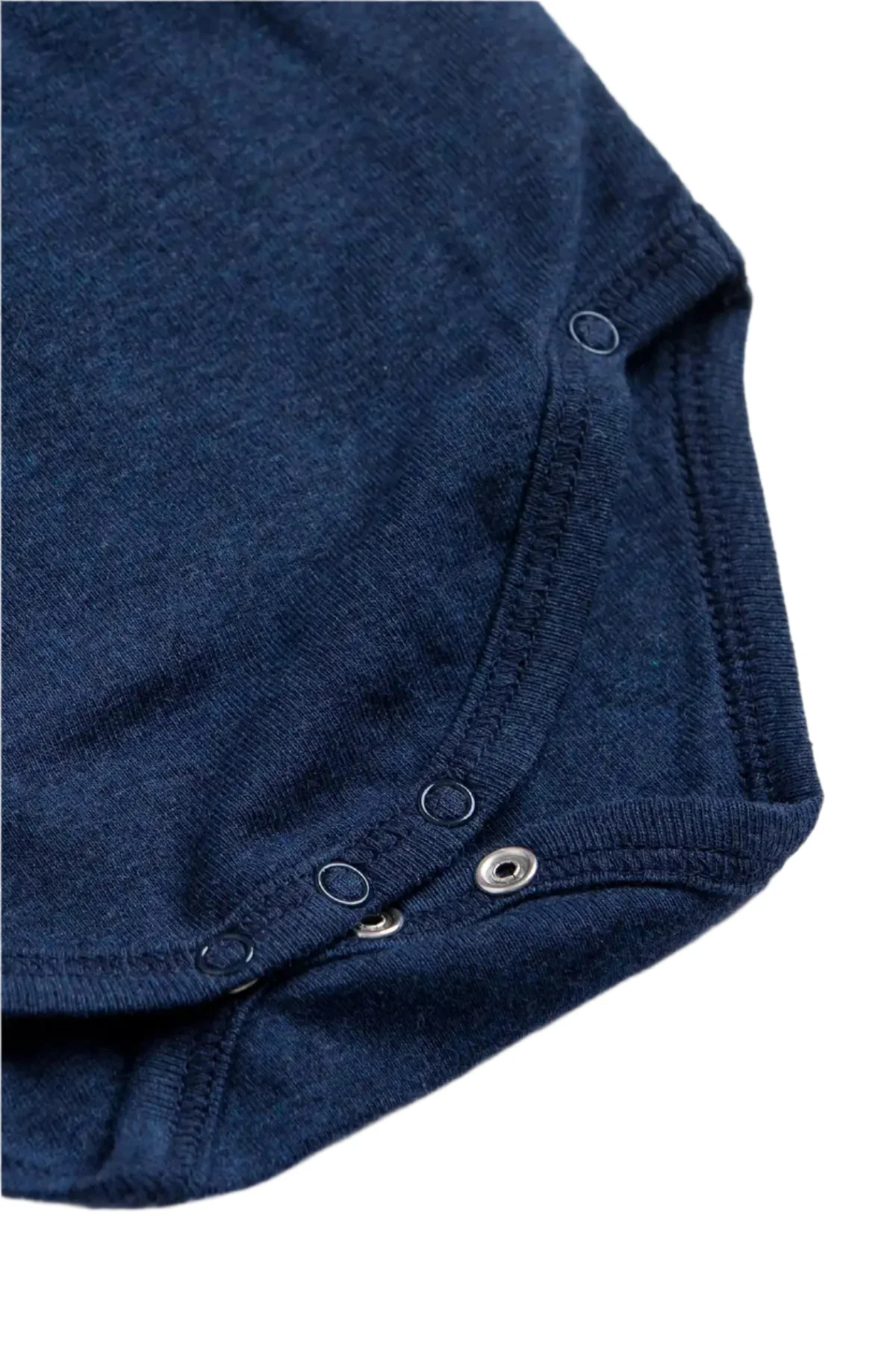Navy Heather Organic Long Sleeve Kimono Bodysuit - Image 3