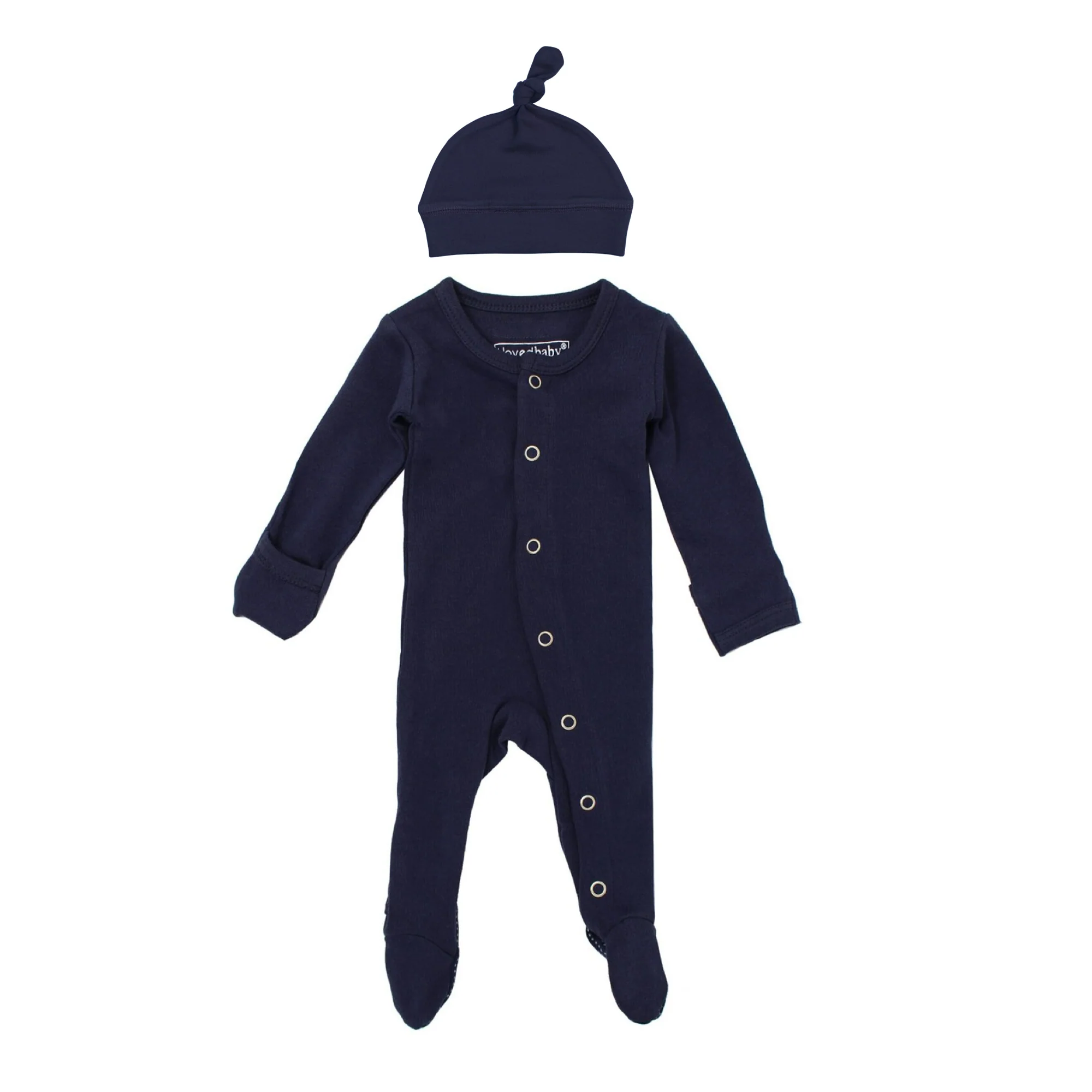 Navy Organic Snap Footie - Image 3