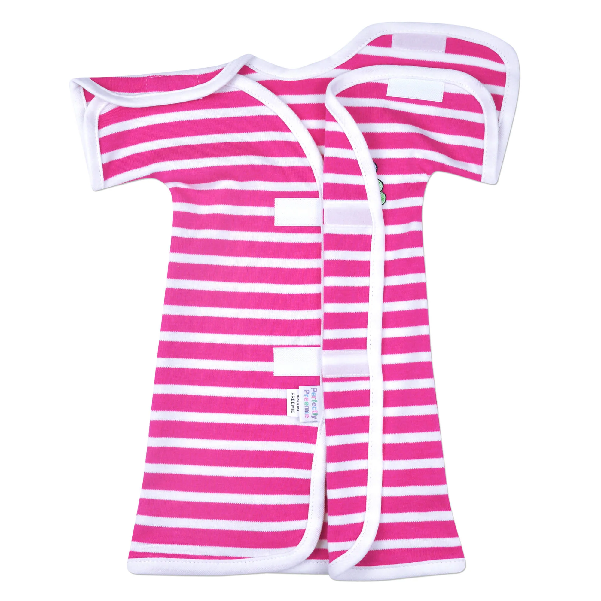 Pink Stripe Organic NICU Gown - Image 3