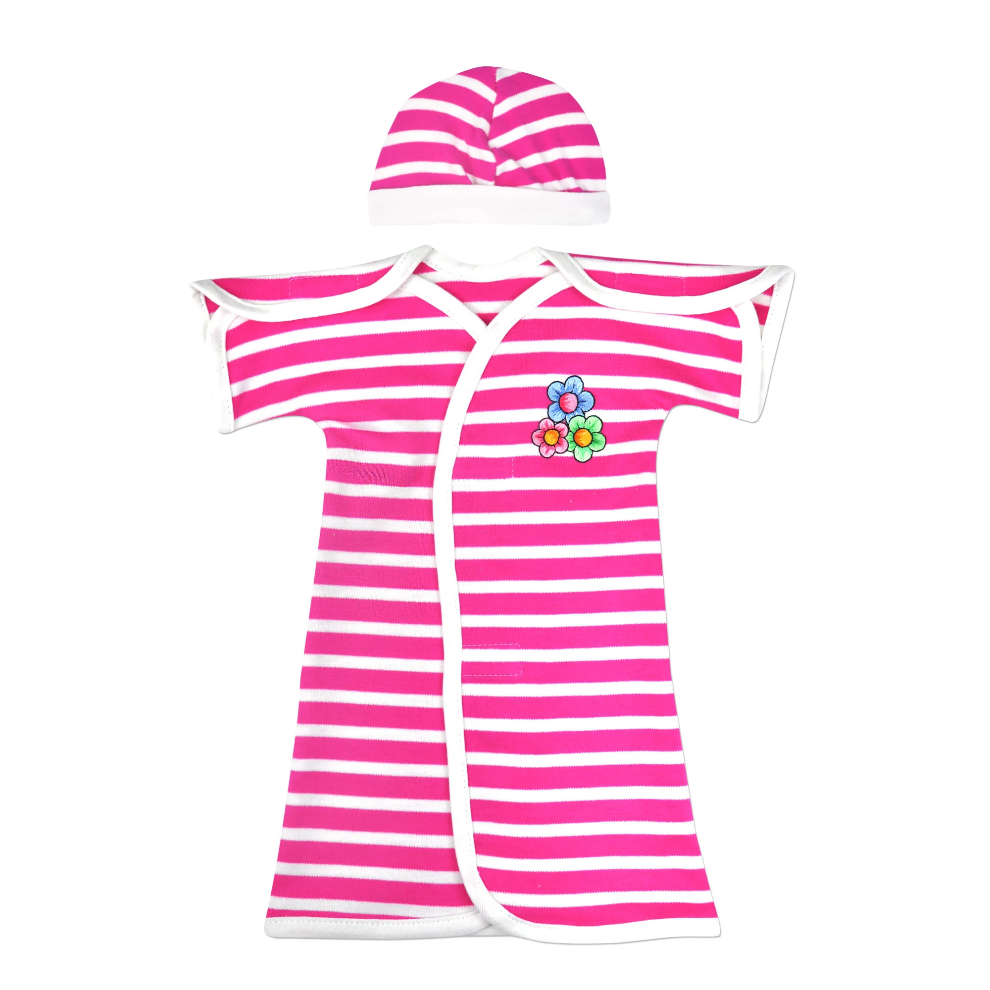 Pink Stripe Organic NICU Gown - Image 5