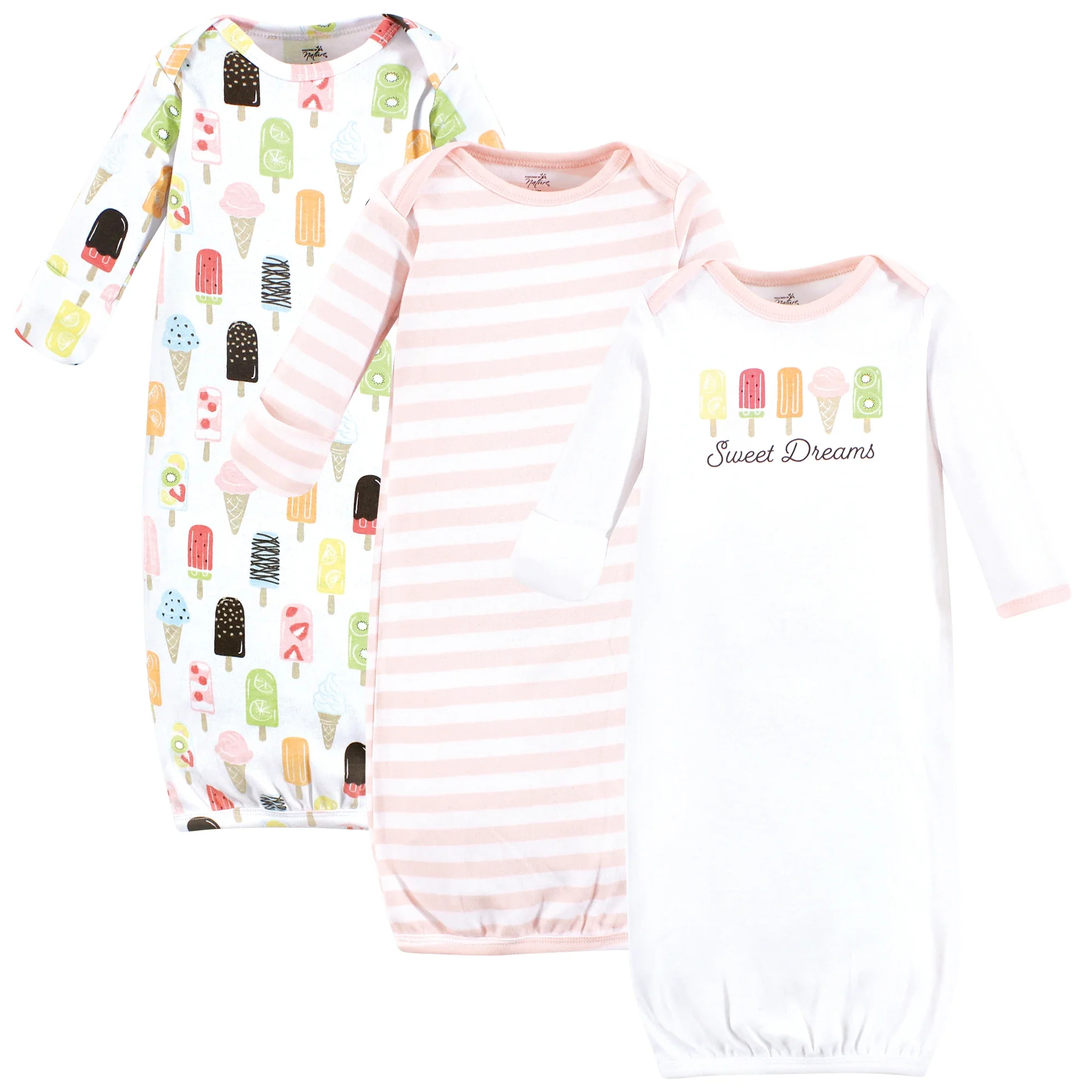 Popsicle Organic 3pk Kimono Gown Set