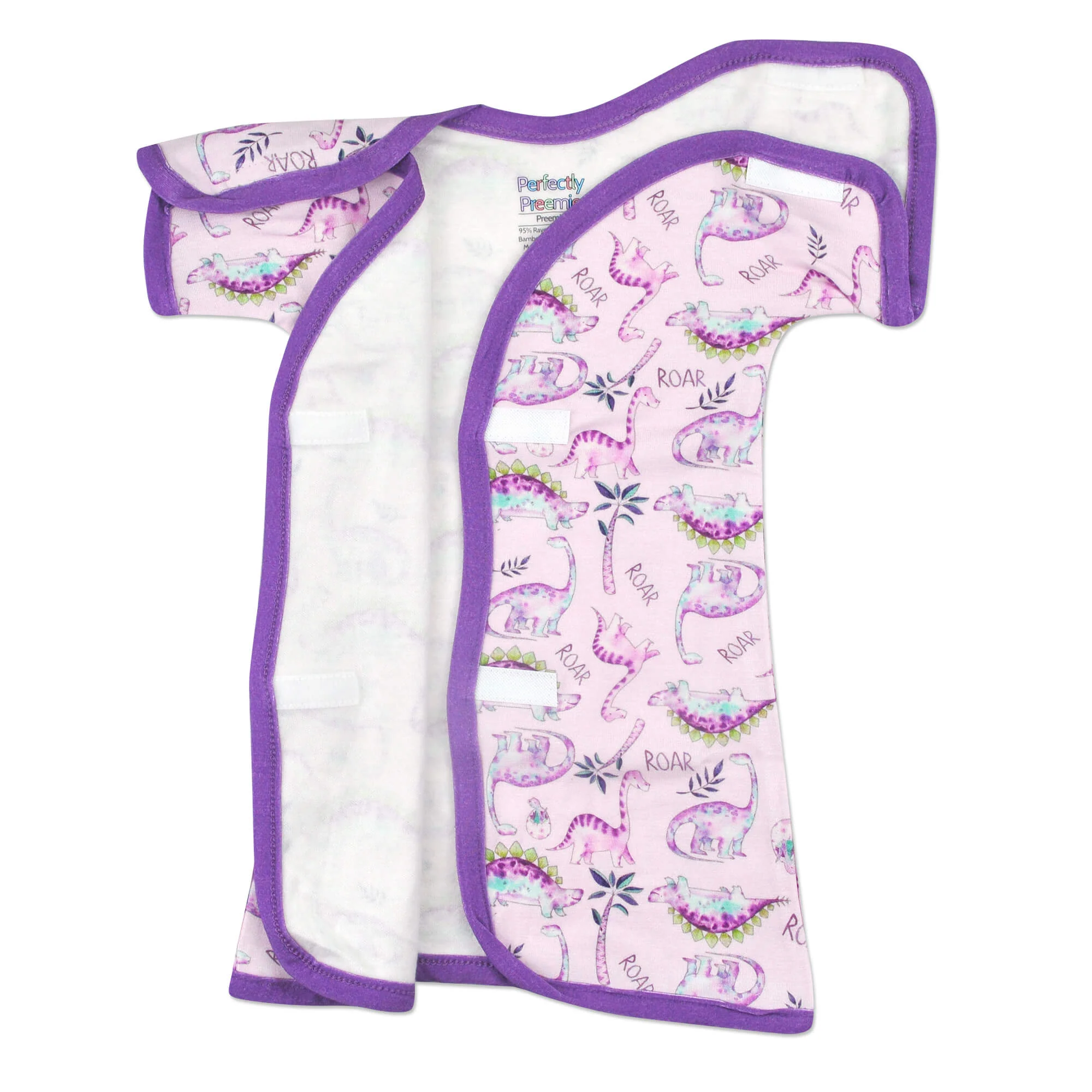 Purple Roar Bamboo NICU Gown - Image 2