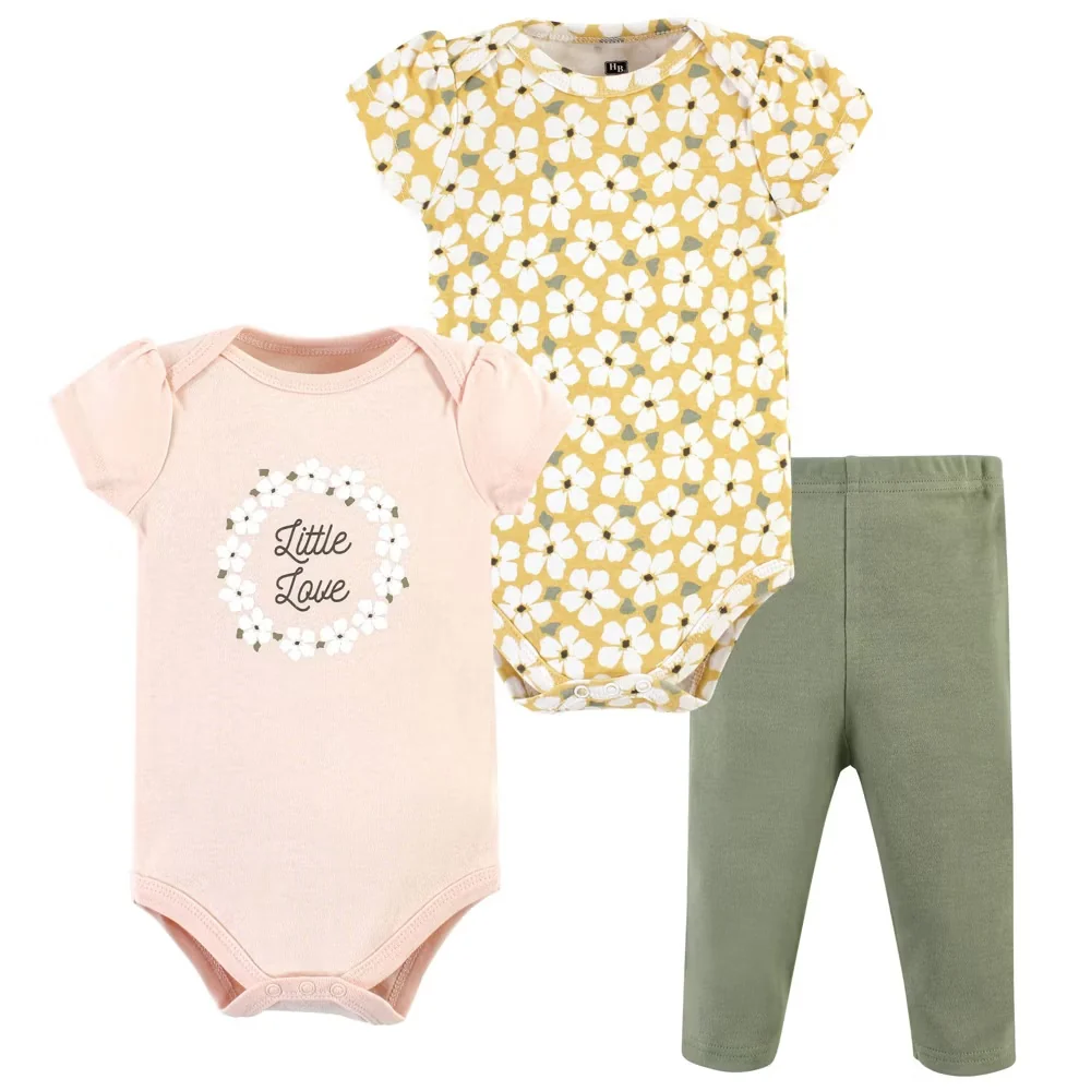 Sage Floral Wreath Bodysuit and Pant Set