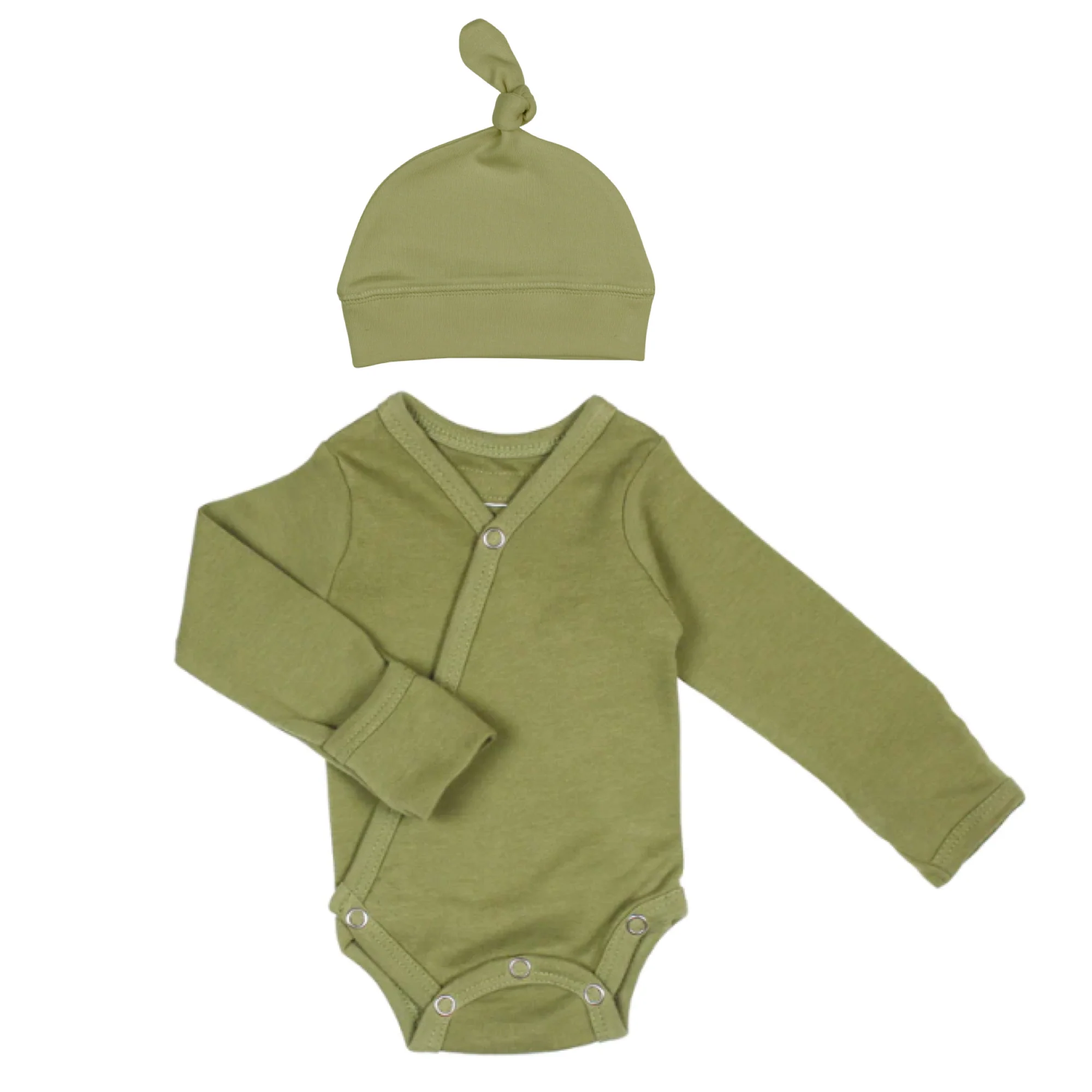 Sage Organic Long Sleeve Kimono Bodysuit - Image 3