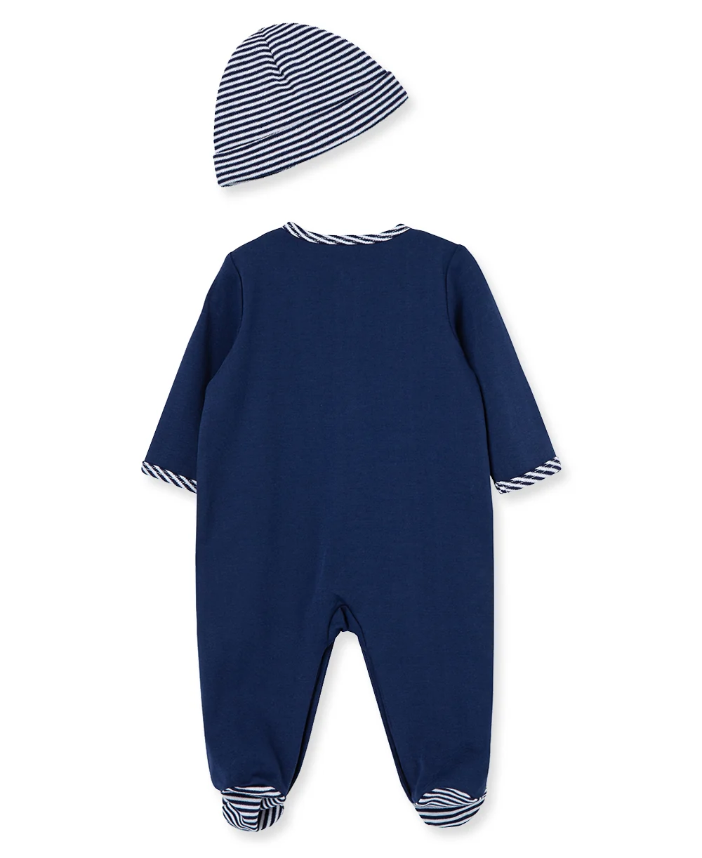 Sailboats Snap Footie & Hat Set - Image 3