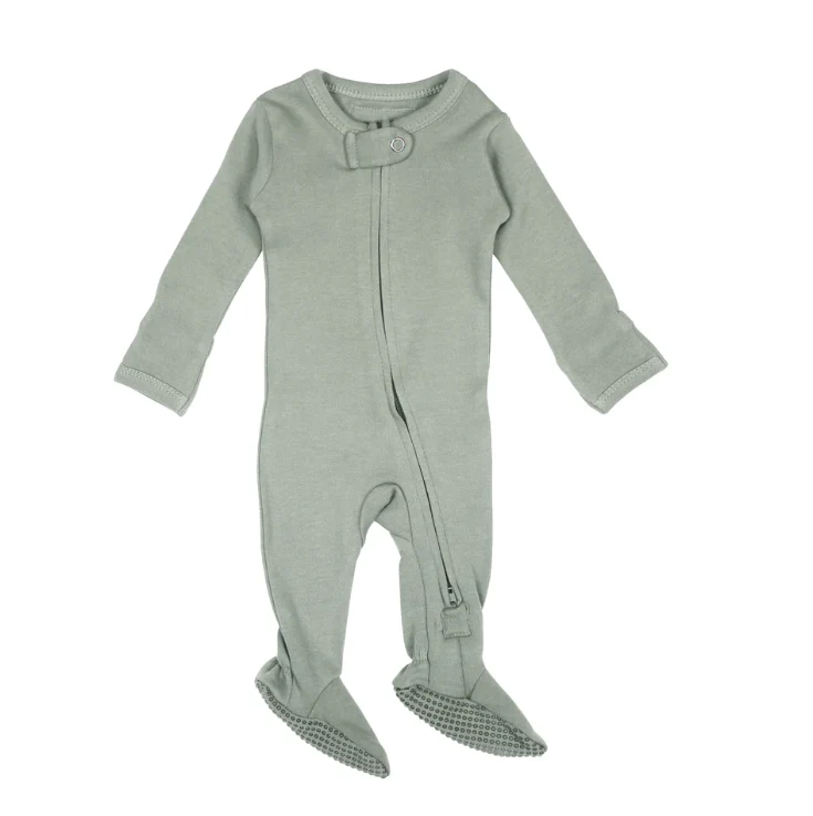 Seafoam Organic 2-Way Zipper Footie