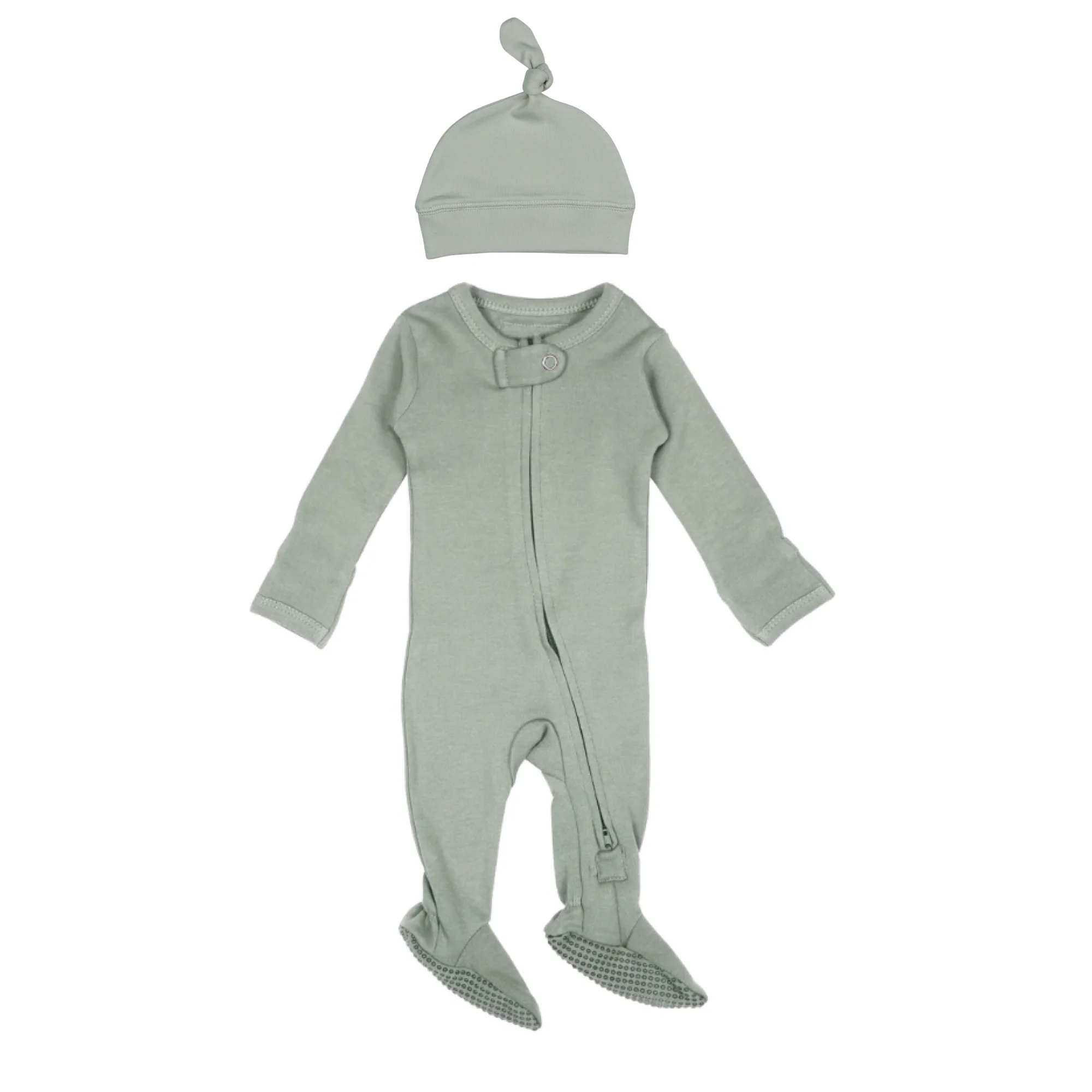 Seafoam Organic 2-Way Zipper Footie - Image 3