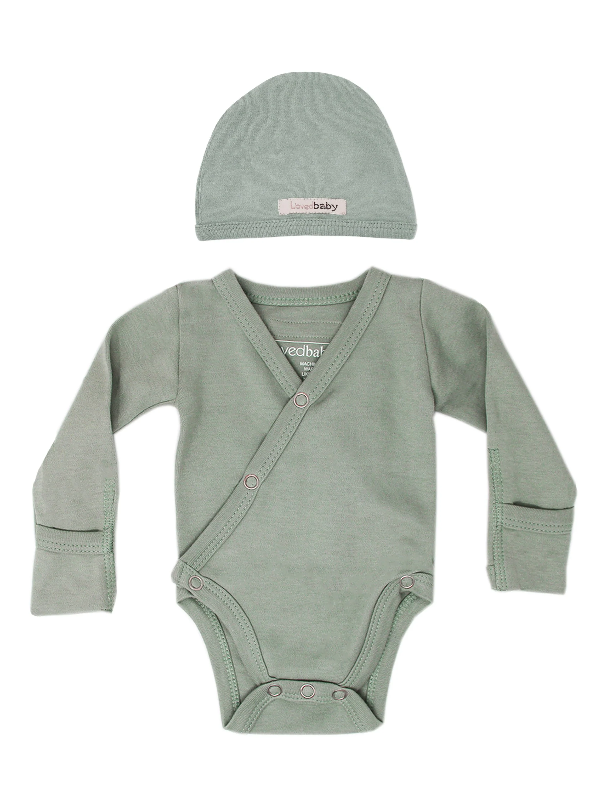Seafoam Organic Long Sleeve Kimono Bodysuit - Image 2
