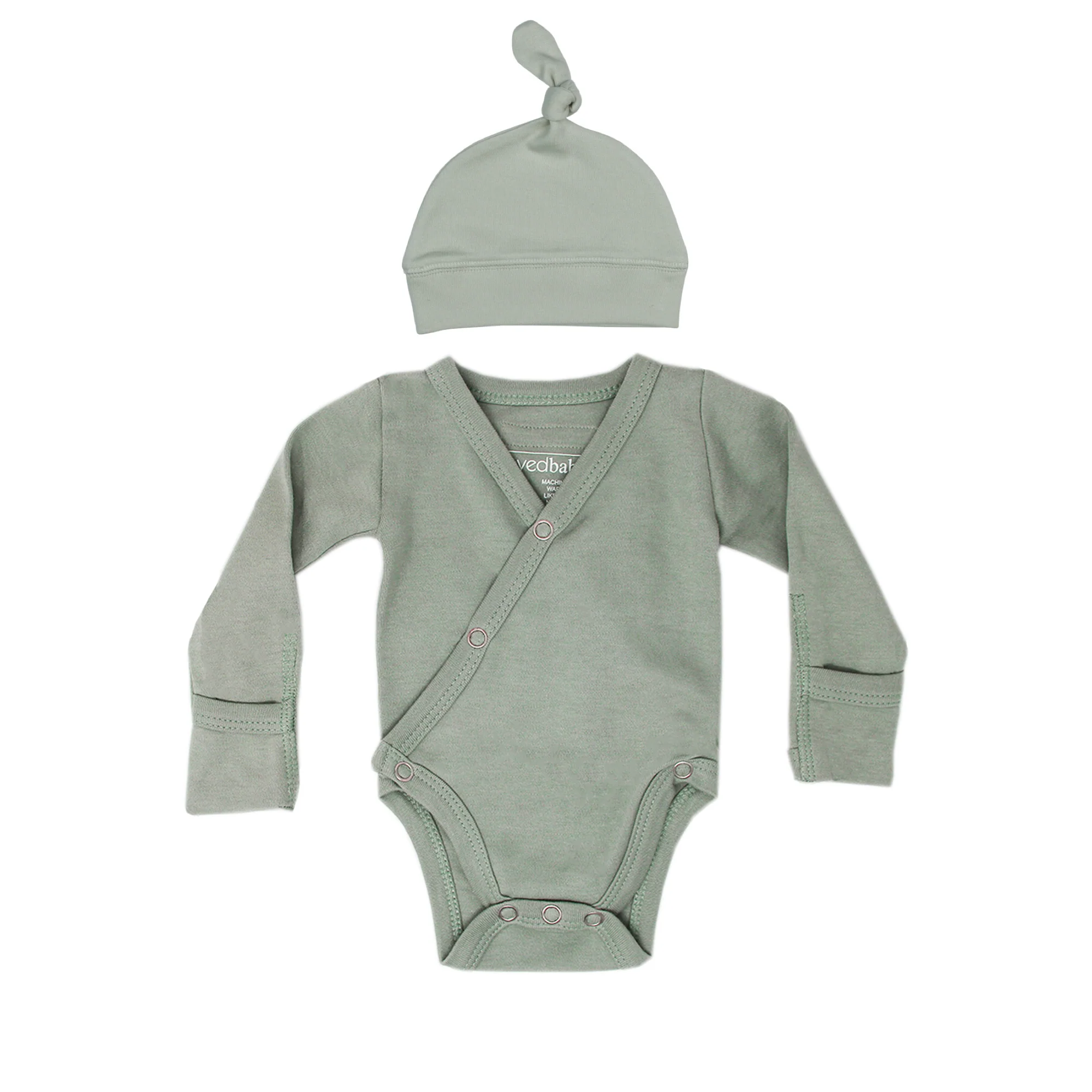 Seafoam Organic Long Sleeve Kimono Bodysuit - Image 3