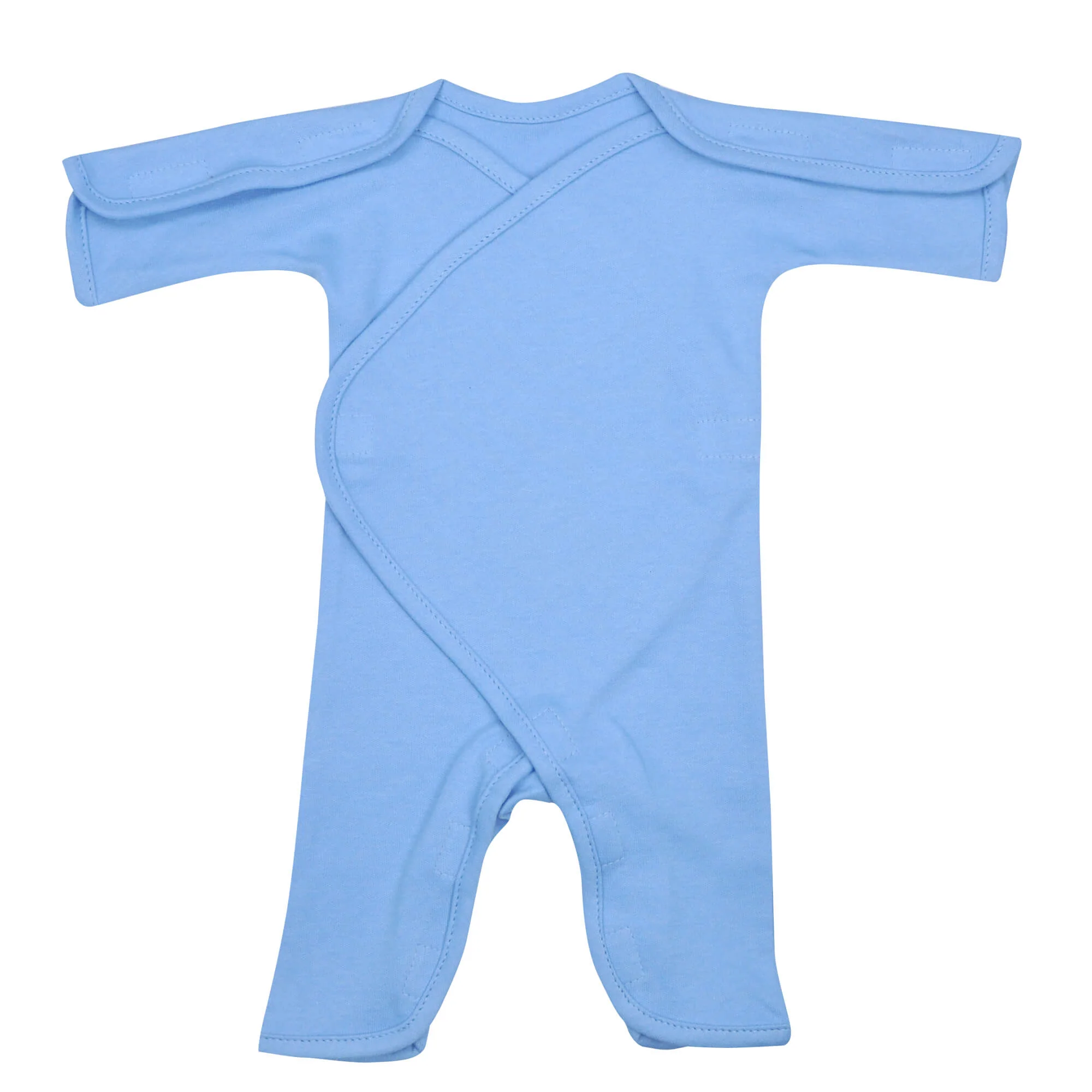 Solid Blue Cotton Long Sleeve NIC-Jumpsuit
