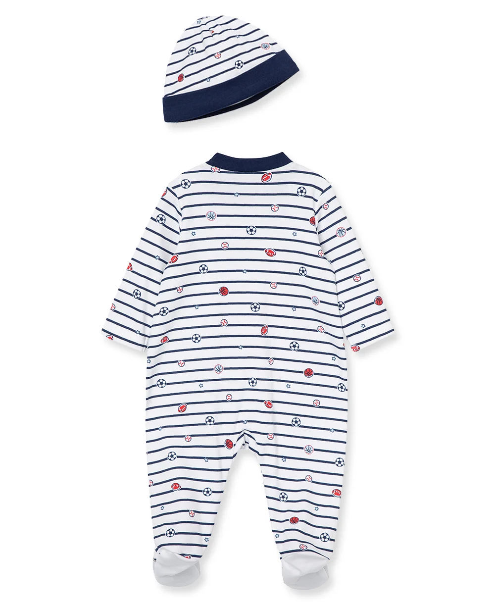 Sports Star Zip Footie & Hat Set - Image 3
