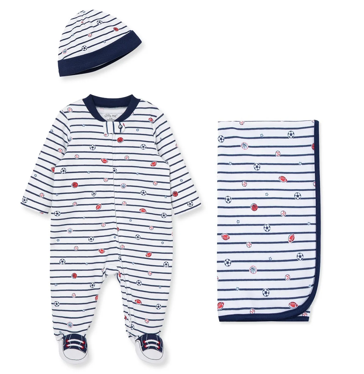 Sports Star Zip Footie & Hat Set - Image 4