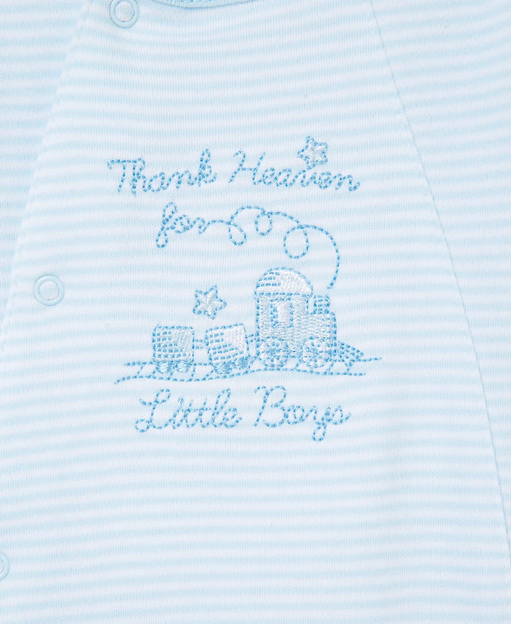 "Thank Heaven for Little Boys" Snap Footie - Image 2