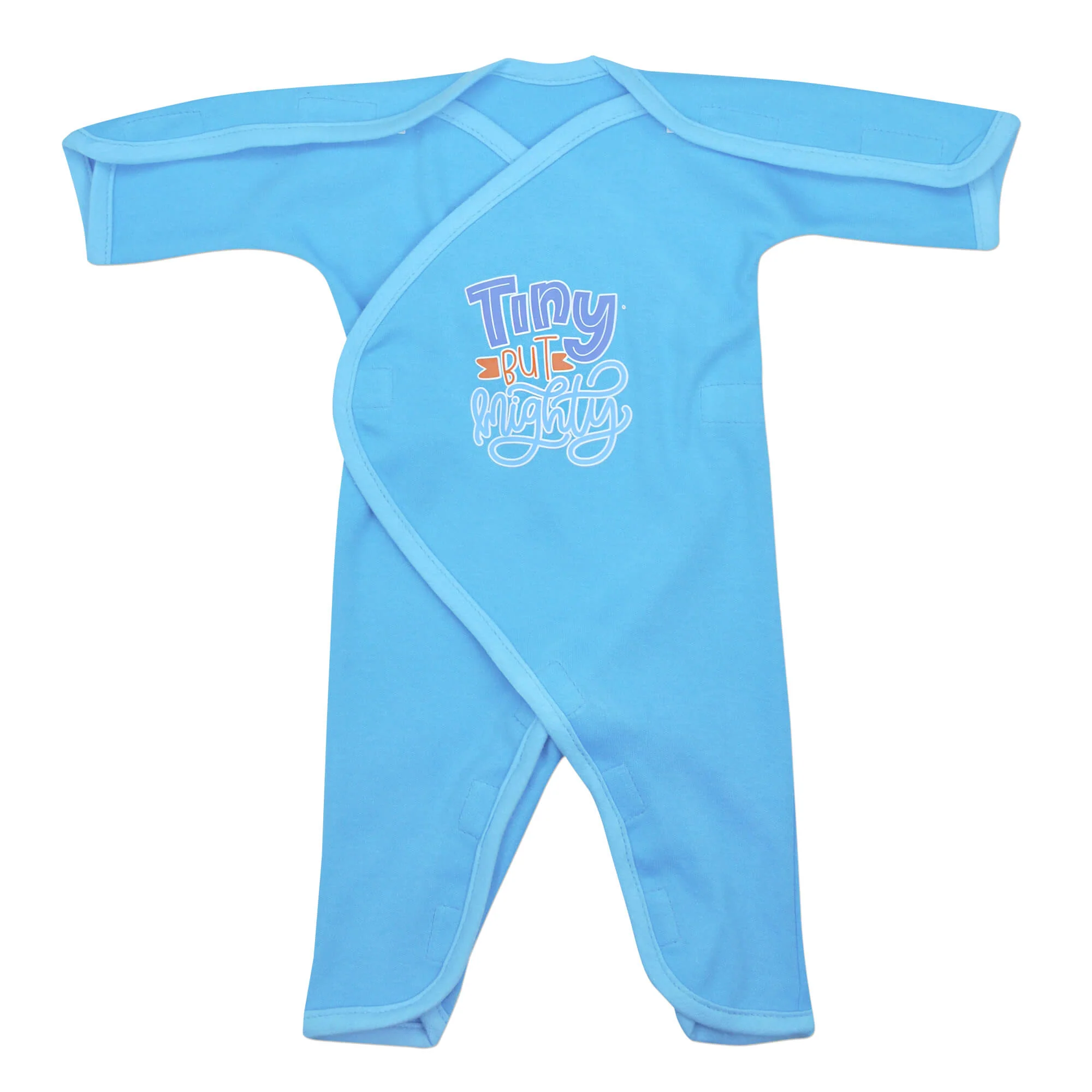 "Tiny but Mighty" Turquoise Cotton Long Sleeve NIC-Jumpsuit