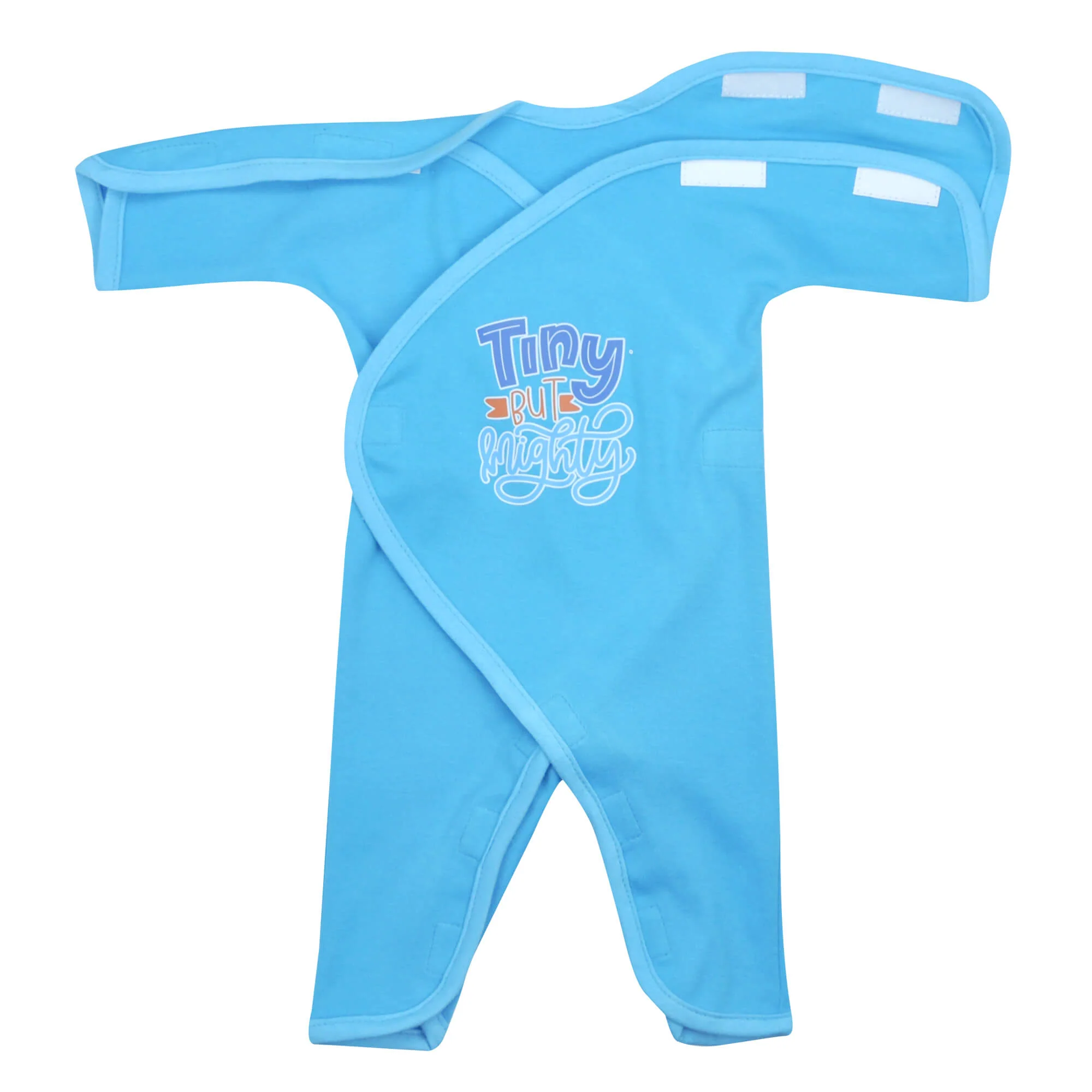 "Tiny but Mighty" Turquoise Cotton Long Sleeve NIC-Jumpsuit - Image 2