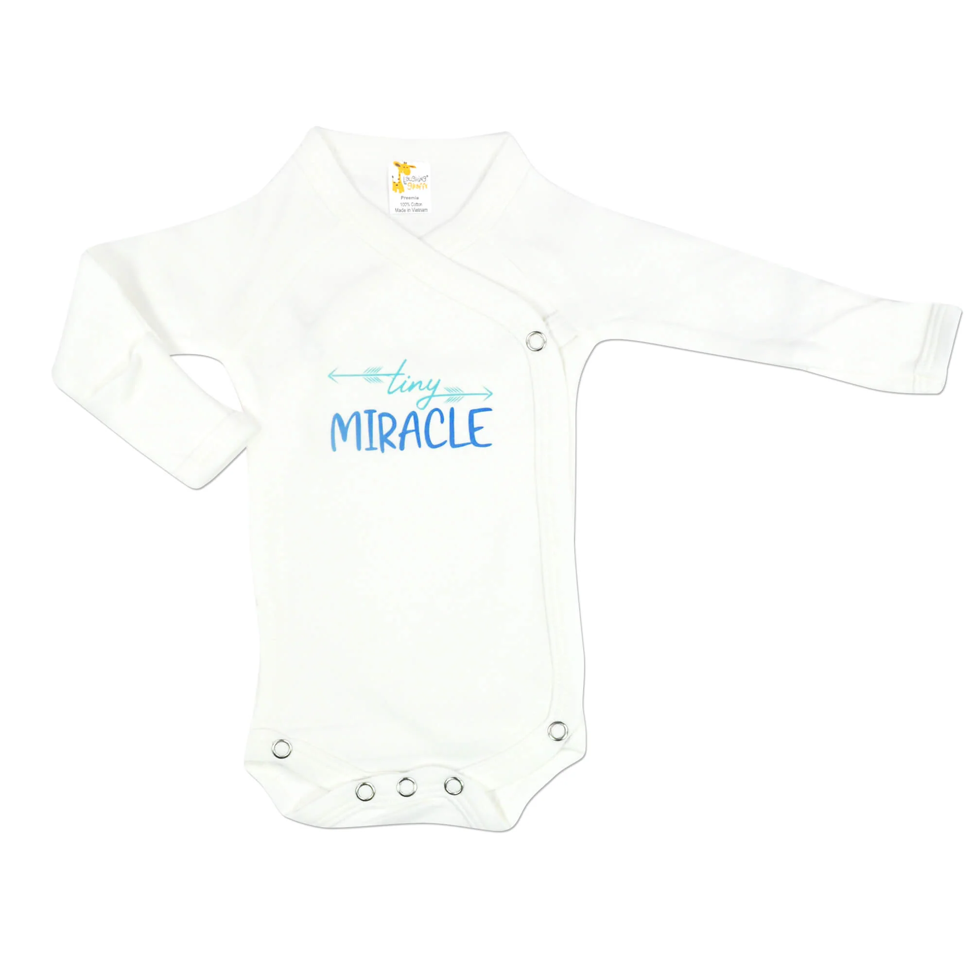"Tiny Miracle" Blue Kimono L/S Bodysuit