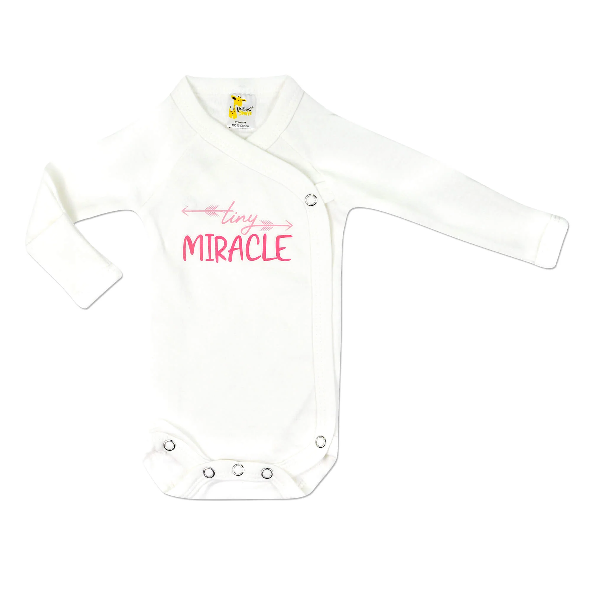 "Tiny Miracle" Pink Kimono L/S Bodysuit