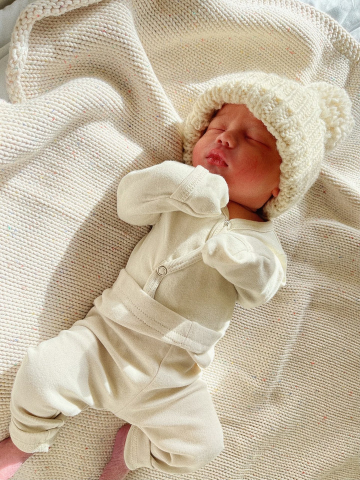 White Organic Long Sleeve Kimono Bodysuit - Image 2