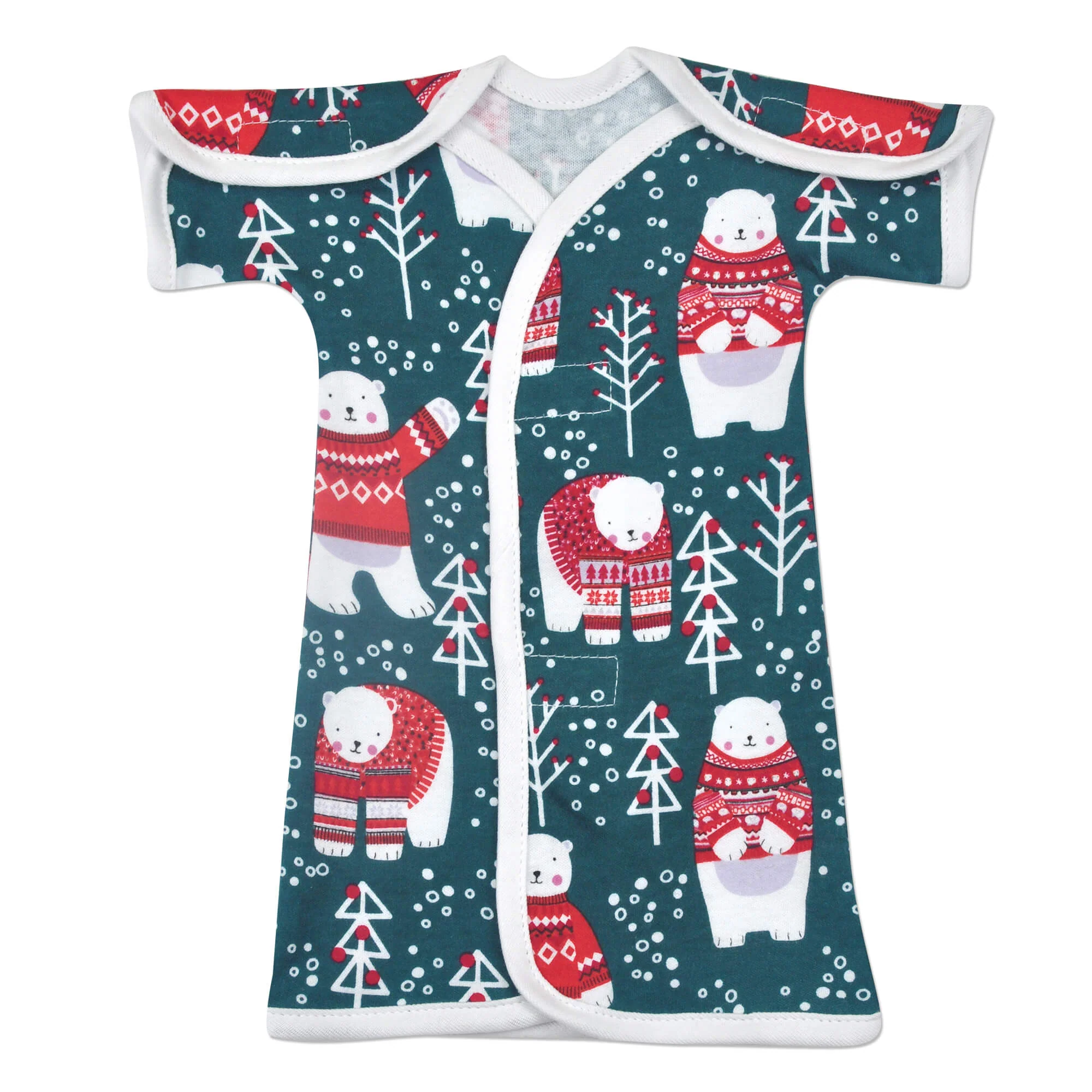 Winter Bear Cotton NICU Gown